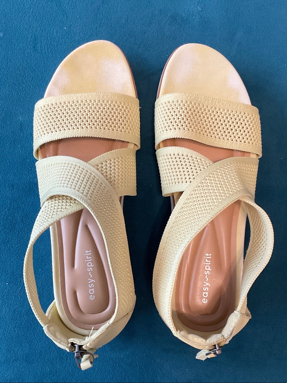 Easy Spirit Women's Yellow Cross-Strap Sandals